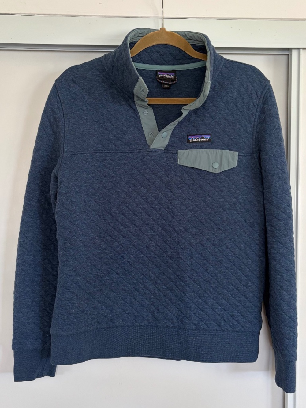 Patagonia Organic Cotton Quilt Snap-T Pullover in Woolly Blue